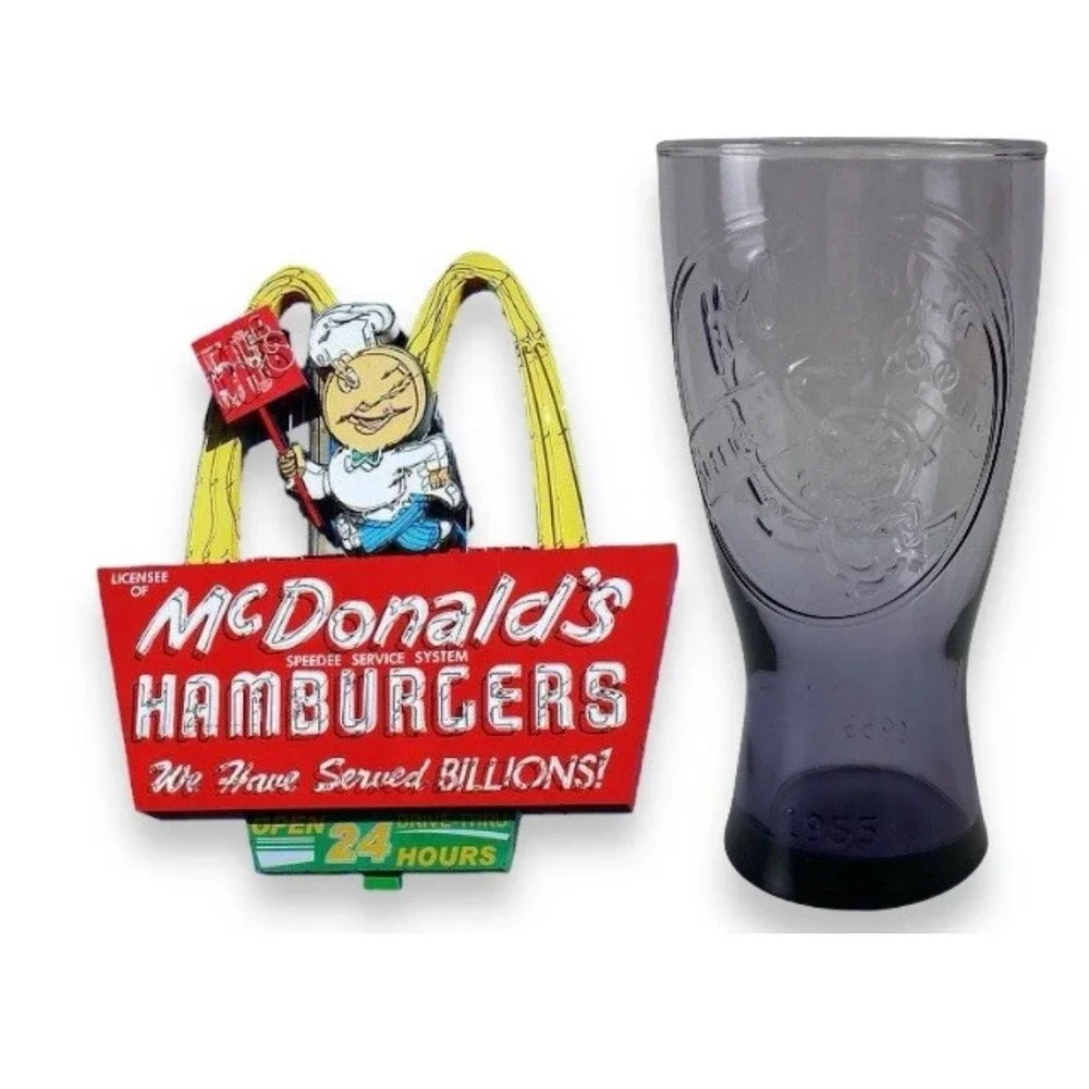 McDonald's Retro 1955 Speedy Hamburger Coke Purple‎ Glass